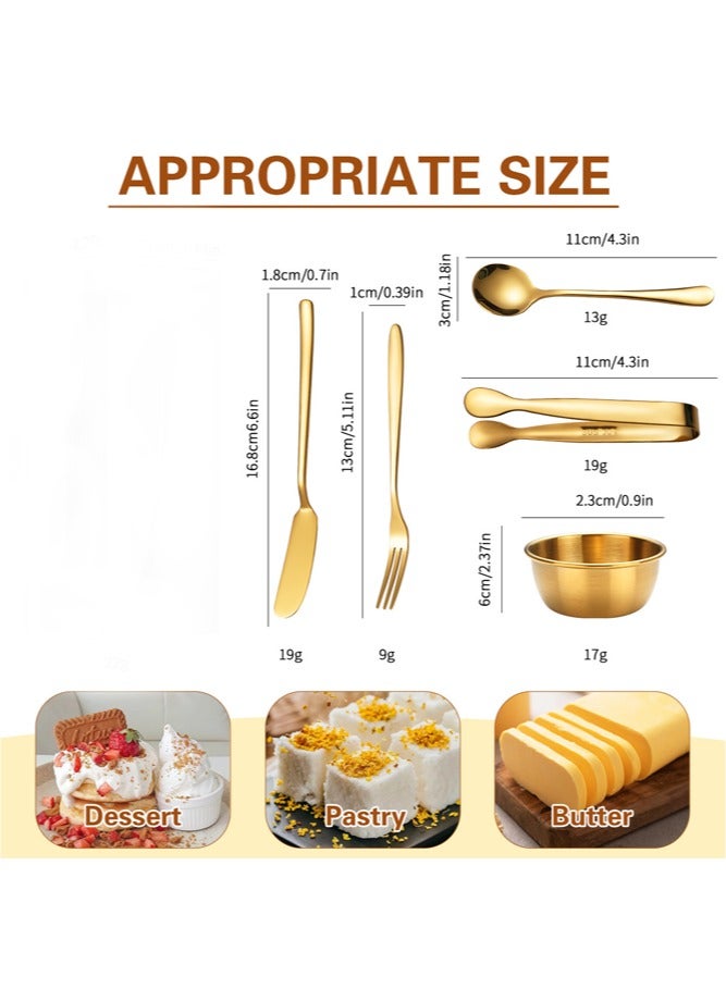 general Tableware set for parties and gatherings Western-style table setting tableware set with ice tongs dessert forks coffee spoons and sauce bowls - Image 2