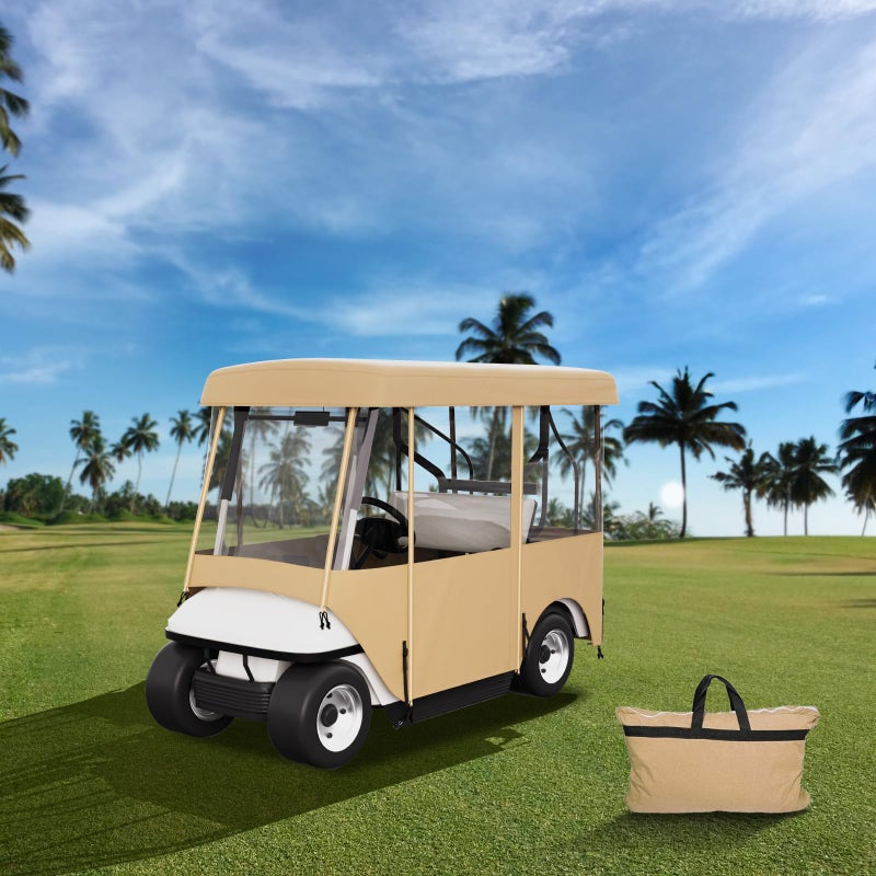 Happybuy Happybuy Golf Cart Enclosure, 4-Person Golf Cart Cover, 4-Sided Fairway Deluxe, 300D Waterproof Driving Enclosure with Transparent Windows, Fit for EZGO, Club Car, Yamaha Cart (Roof Up to 78.7''L)  - Image 1