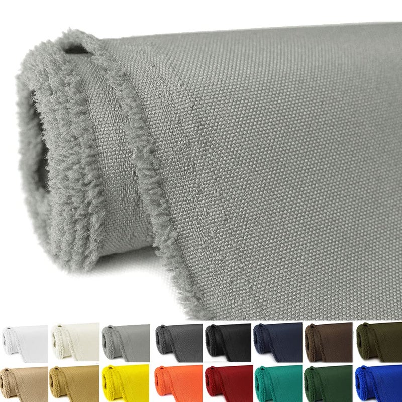 GeeComfy Waterproof Canvas Fabric by The Yard 58 W 600D Upholstery Polyester Material Indoor Outdoor Water Resistant Fabric for Chair Cushion Furniture Cover Sewing DIY Cloth 5 Yards Silver Gray
