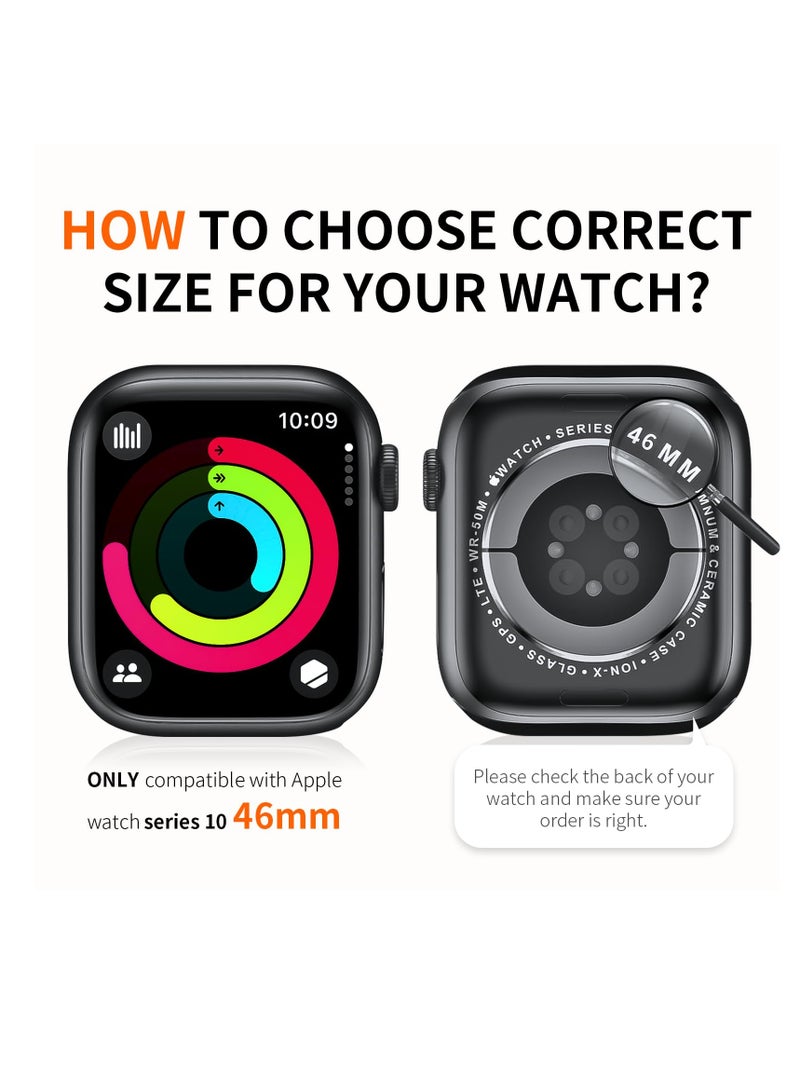 SYOSI Hard PC Case Compatible with Apple Watch Series 10 46mm, 6 Pack, With Tempered Glass Screen Protector, Rontion Ultra-Thin Scratch Resistant Full Protective Bumper Cover for iWatch 10 46mm Accessories  - Image 3
