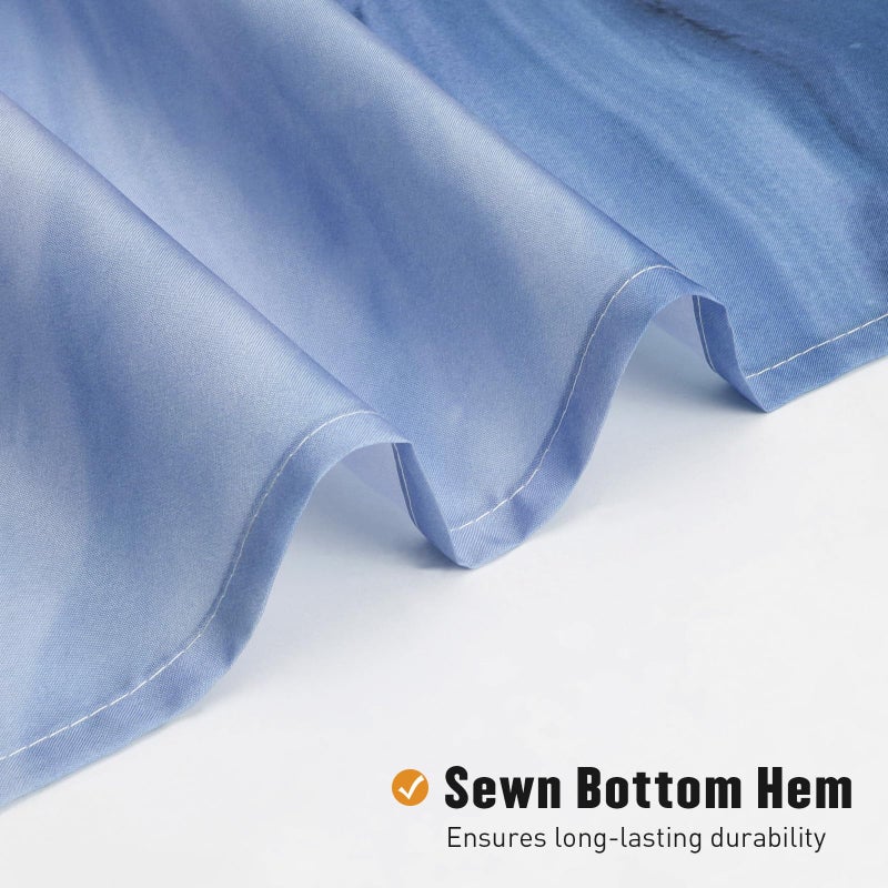 MitoVilla Navy Blue Marble Small Stall Shower Curtain 36 x 72  Abstract Ombre Half Size Narrow Shower Curtain Set  36 inch Modern Fabric Shower Curtains for Chic Luxury Bathroom Decor - Image 3