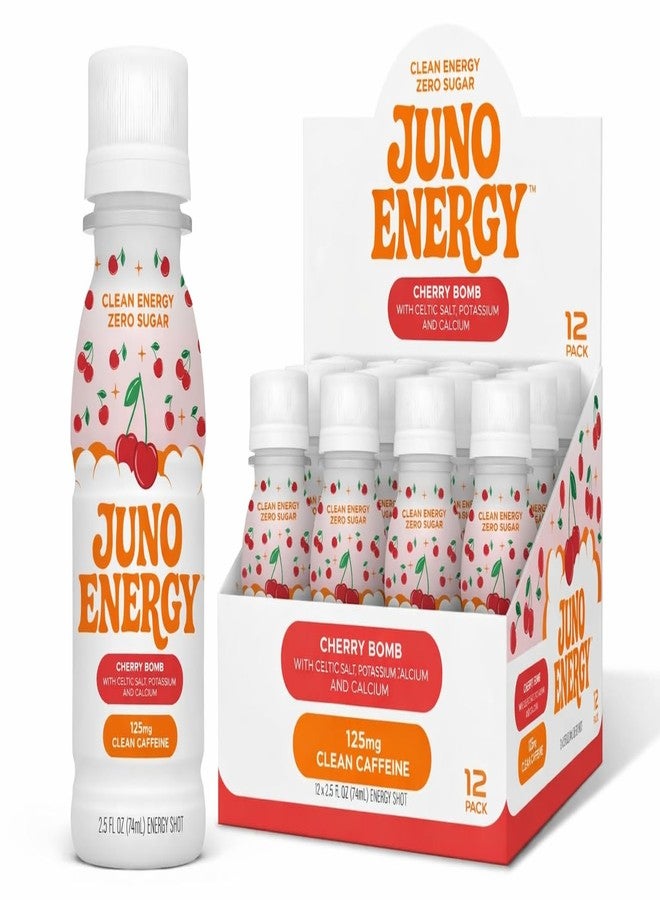 JUNO Energy Shot, Zero Sugar, Organic Caffeine, Gluten Free & Vegan Energy Shot, Made with Vitamin C, Celtic Salt, Calcium, Sour Cherry Juice, & Keto Friendly, Plant Based, 2.5 FL OZ Bottles, 12 Pack - Image 1