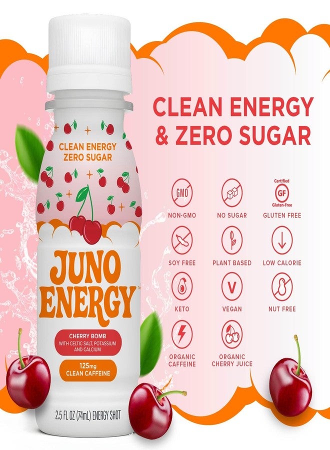 JUNO Energy Shot, Zero Sugar, Organic Caffeine, Gluten Free & Vegan Energy Shot, Made with Vitamin C, Celtic Salt, Calcium, Sour Cherry Juice, & Keto Friendly, Plant Based, 2.5 FL OZ Bottles, 12 Pack - Image 4