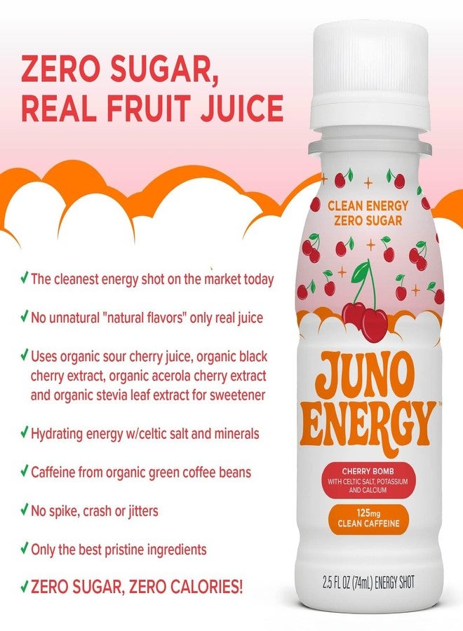 JUNO Energy Shot, Zero Sugar, Organic Caffeine, Gluten Free & Vegan Energy Shot, Made with Vitamin C, Celtic Salt, Calcium, Sour Cherry Juice, & Keto Friendly, Plant Based, 2.5 FL OZ Bottles, 12 Pack - Image 3