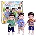 Beem Jun 6 Inches Boy Dolls Set Ball Jointed Doll Kids Boy Doll with Clotheswith Gift Box and Greeting Card Ideal Gift for Kids - Image 2