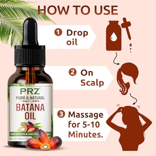 PRZ Batana Oil for Hair Growth | Batana Oil Organic for Healthy Hair & Scalp | Promotes Stronger & Shinier Hair Growth | 30 ml - Image 5