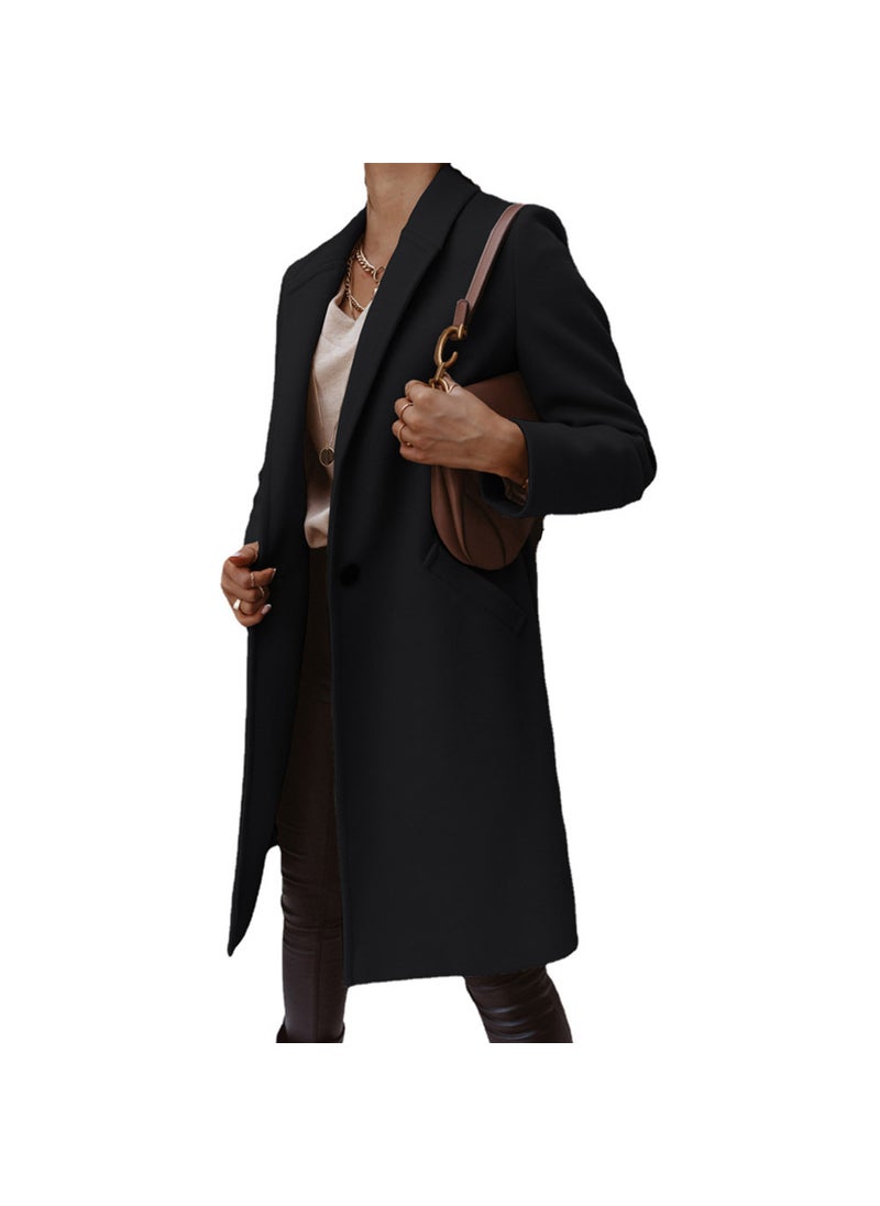 Generic - Autumn Winter Solid Turn-Down Collar Coat for Women Brown - Image 1