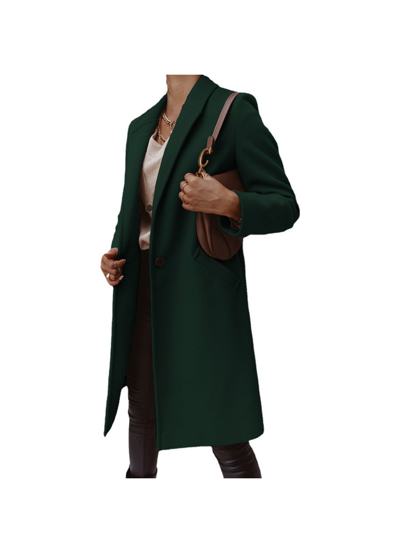 Generic - Autumn Winter Solid Turn-Down Collar Coat for Women Brown - Image 1