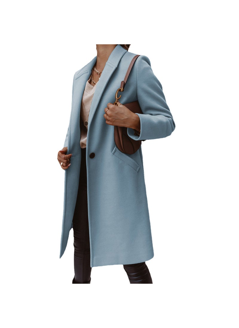 Generic - Autumn Winter Solid Turn-Down Collar Coat for Women Brown - Image 1