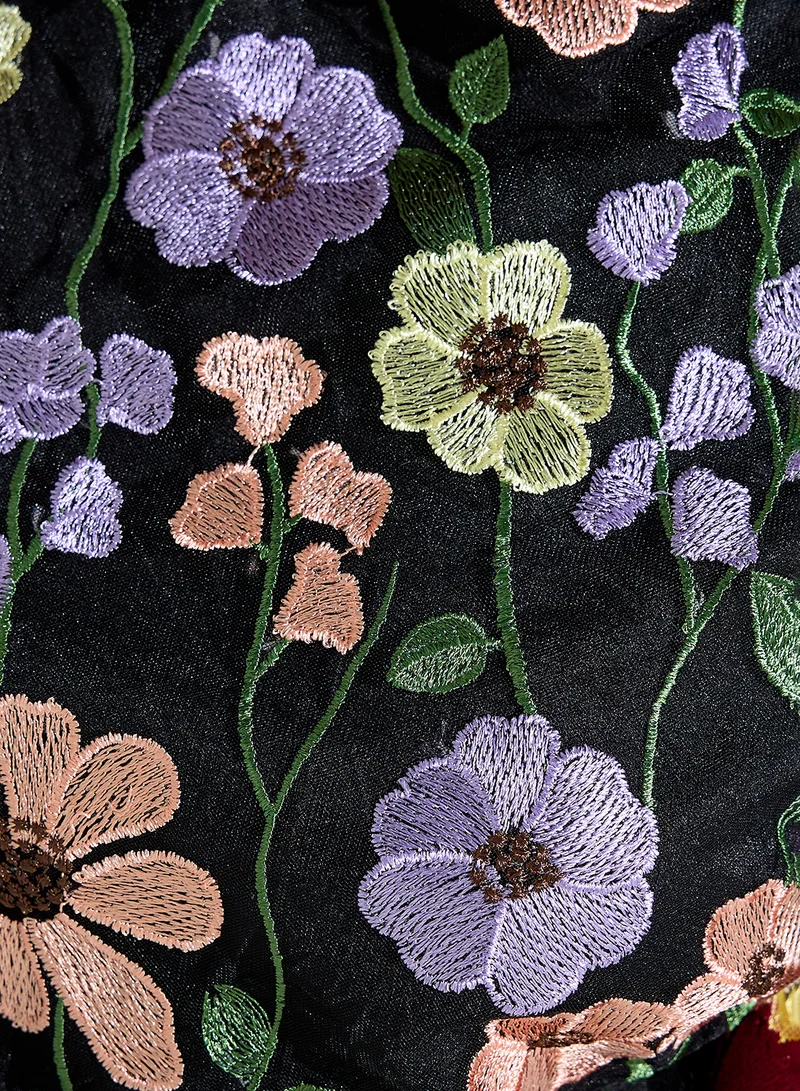 Ginger Boutique Floral Embroidered Mini Dress