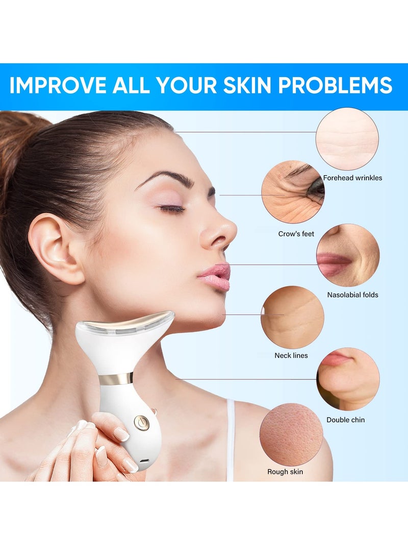 Excefore Face Massager Anti Aging Neck Eye Massager, 3 Modes Heat High Frequency Vibration Anti Wrinkles Facial Device for Skin Tightening & Lifting, Micro-Current Neck Protector USB Rechargeable - Image 2