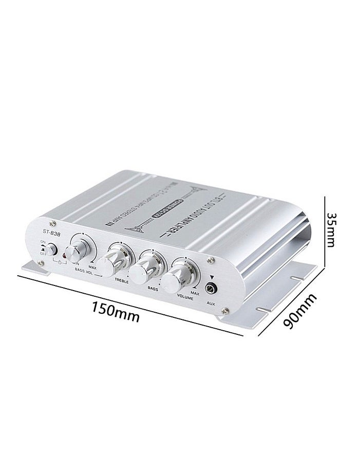 Generic Digital Hi-Fi Power Amplifier, 2.1CH Subwoofer Stereo Audio Player, Car Motorcycle Home Power Amplifier  - Image 5