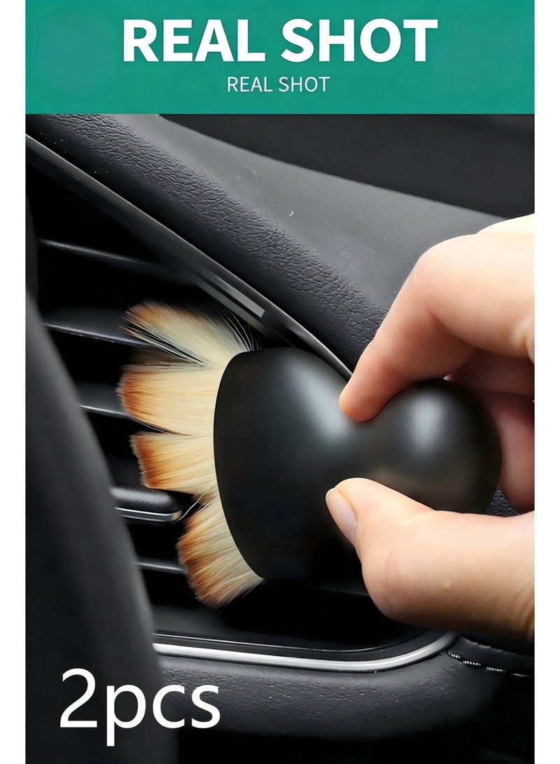 Car Soft Bristle Cleaning Brush, Black 2-Pack, Special for Air Vent & Gap Dust Removal - Image 5