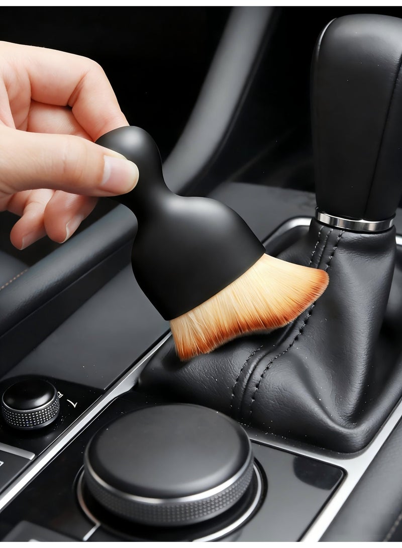 Car Soft Bristle Cleaning Brush, Black 2-Pack, Special for Air Vent & Gap Dust Removal - Image 1