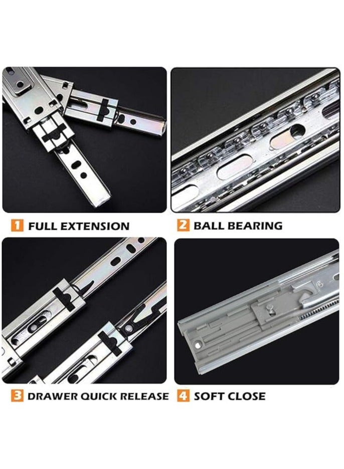 درافل شرائح أدراج محمل كروي شديدة التحمل من Duravel، قضبان خزانة فولاذية، امتداد كامل (14 بوصة) - Image 4