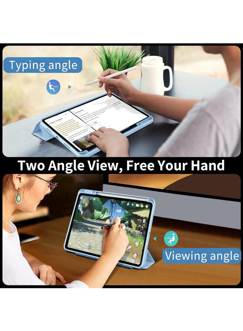 Captaintech Xiaomi Pad 6/Pad 6 Pro Case (11-inch 2023) – Slim Trifold Stand Cover with Pencil Holder u0026 Clear Transparent Back - Image 4