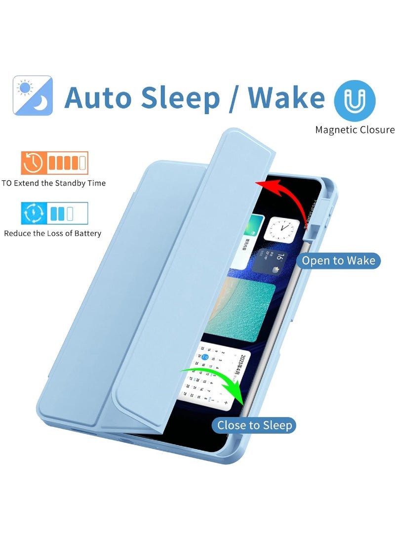 Captaintech Xiaomi Pad 6/Pad 6 Pro Case (11-inch 2023) – Slim Trifold Stand Cover with Pencil Holder u0026 Clear Transparent Back - Image 3