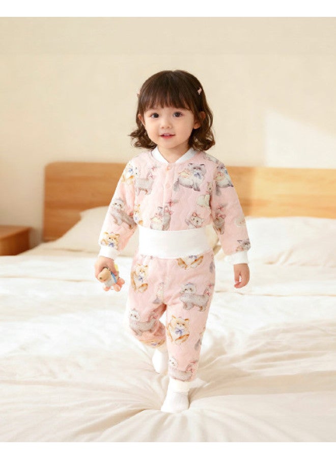 YISHUANGER Baby Warm Underwear Set Children's Three-layer Cotton Padded Thickened Thermal Underwear Boys Girls Separated Pajamas - Image 1
