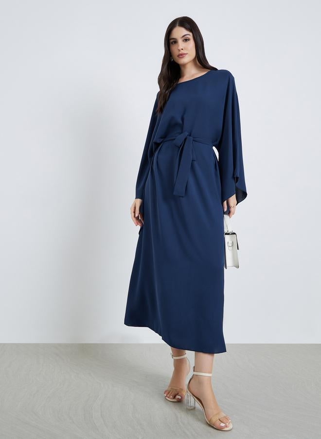 Styli Women Navy Blue A-Line Maxi Jalabiya - Image 3