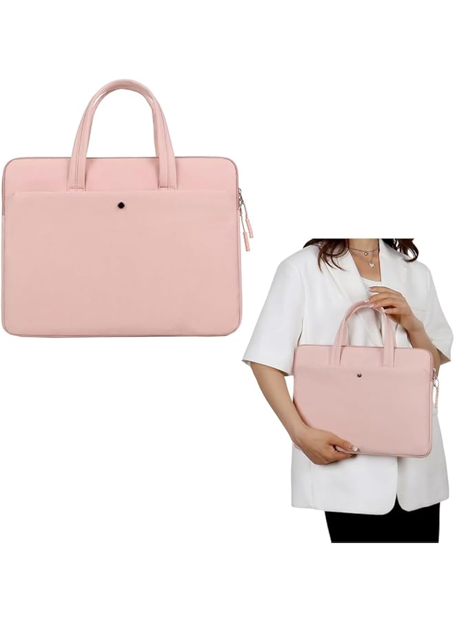 Protective Laptop Sleeve, Slim, Lightweight Case for 14” MacBook Pro/Chromebook/Surface Laptop, Waterproof, Shockproof, with Front Pocket Handle (Pink 14.6 Inch)