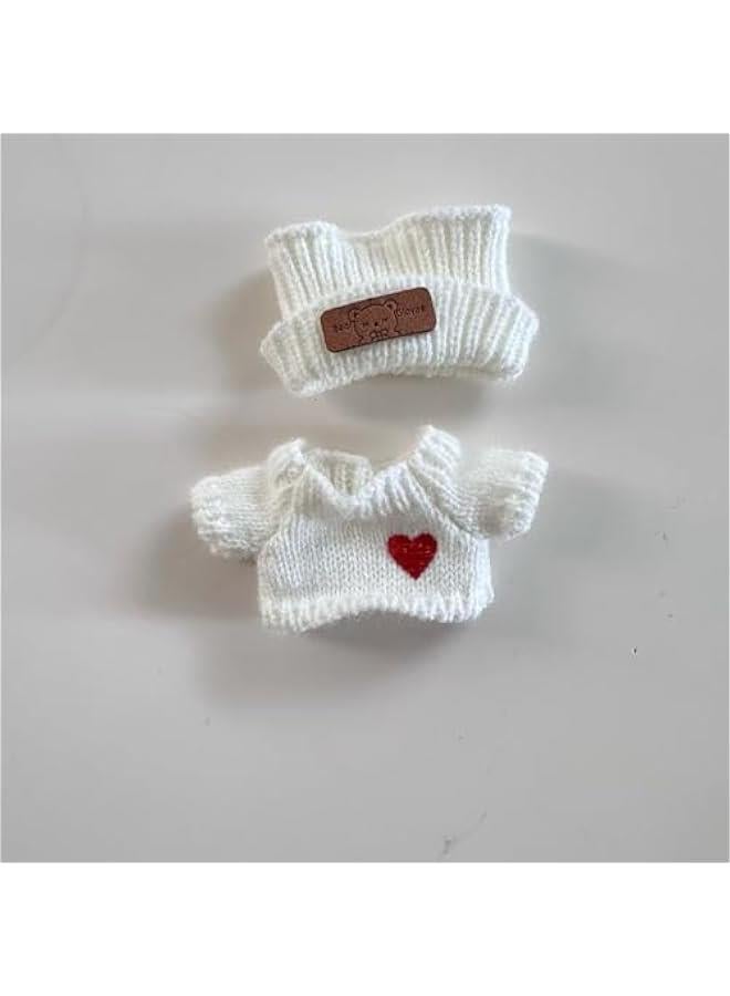 Arabest 17cm Doll Clothes for labubu Dolls, Dolls Clothes and Hat Accessories, Love Sweater Set, Clothing Outfit Sets for 6.7inch Dolls, Luxury Customization Style 001, White - Image 3