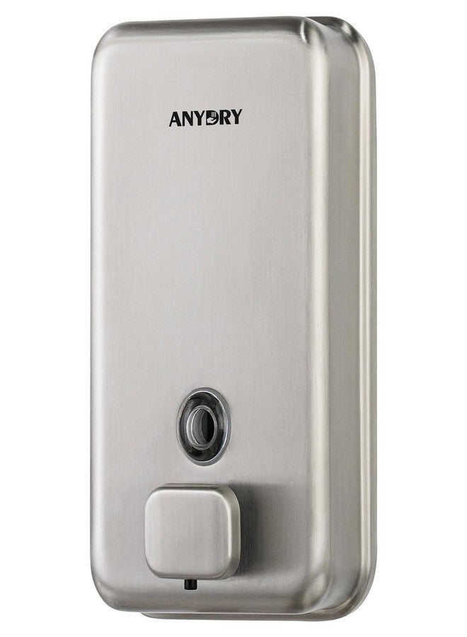 anydry Commercial Soap Dispenser Wall Mounted 37oz Brushed Stainless Steel - Image 1