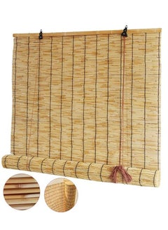 Generic FFD Bamboo Blinds Natural Bamboo Curtain Bamboo Roll up Window Blinds Window Shades Roll Natural Reed Binds Sun Shade For Indoor and Outdoor(100x200cm)  - Image 1