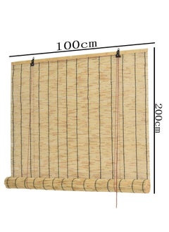 Generic FFD Bamboo Blinds Natural Bamboo Curtain Bamboo Roll up Window Blinds Window Shades Roll Natural Reed Binds Sun Shade For Indoor and Outdoor(100x200cm)  - Image 2