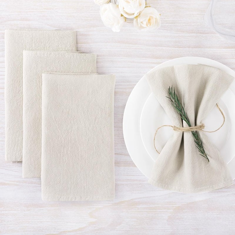 MLMW Linen Cloth Napkins Set of 6 Boho Spring Cotton Natural Dinner Napkins Cloth Bulk Washable 16""?16"" for Rustic Wedding Party Baby Bridal Shower Birthday Table Decorations - Image 4