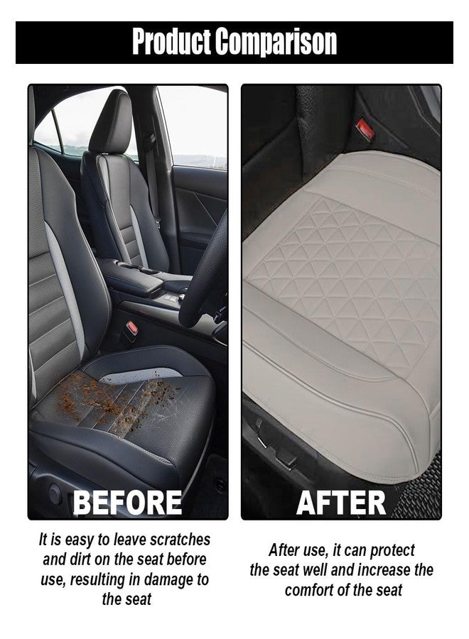 GLSOWEE Leather Car Seat Cover, Auto Front Bottom Seat Cover Luxury Car Seat Protector Anti-Slip Waterproof Cushion Cover with Storage Pocket, for Most Cars, Trucks, SUVs (Grey) - Image 4