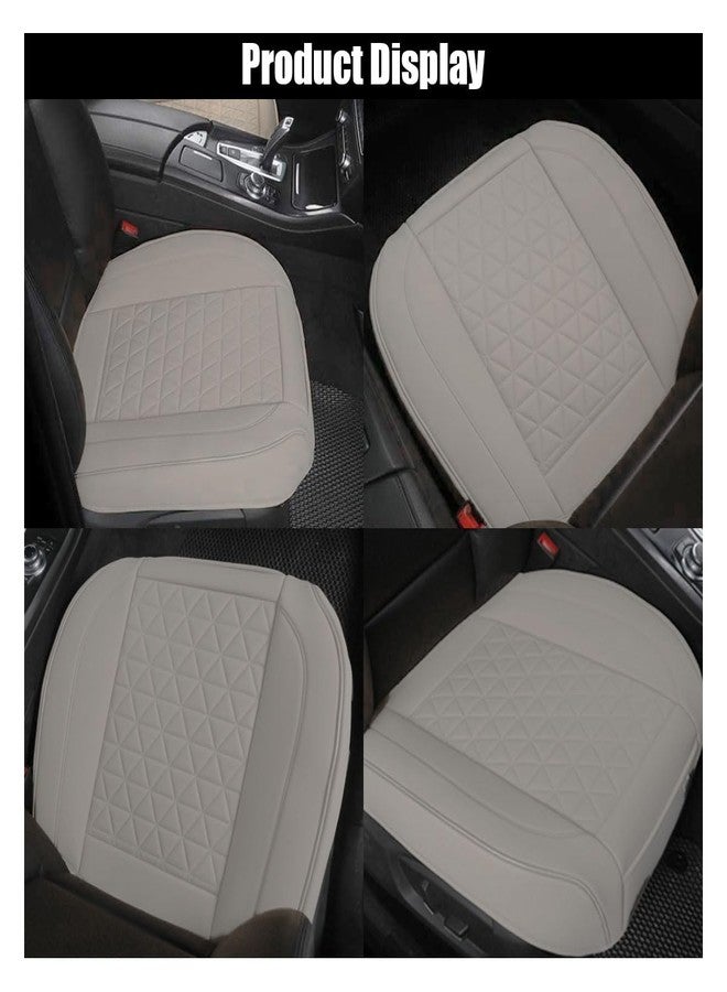 GLSOWEE Leather Car Seat Cover, Auto Front Bottom Seat Cover Luxury Car Seat Protector Anti-Slip Waterproof Cushion Cover with Storage Pocket, for Most Cars, Trucks, SUVs (Grey) - Image 5