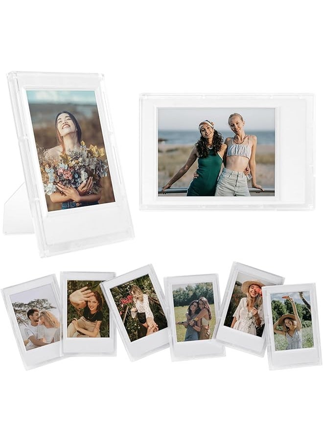The Bros Mini Picture Frame for Instax/Polaroid, 2x3 Frosted Clear Photo Frames, Lossless Clarity Desktop Photo Frame with Stand, Mini Photo Frame Living Room Bedroom Study Table (8 Pack)  - Image 1