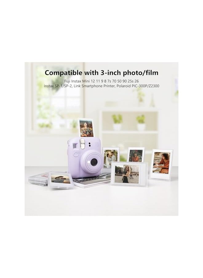 The Bros Mini Picture Frame for Instax/Polaroid, 2x3 Frosted Clear Photo Frames, Lossless Clarity Desktop Photo Frame with Stand, Mini Photo Frame Living Room Bedroom Study Table (8 Pack)  - Image 2