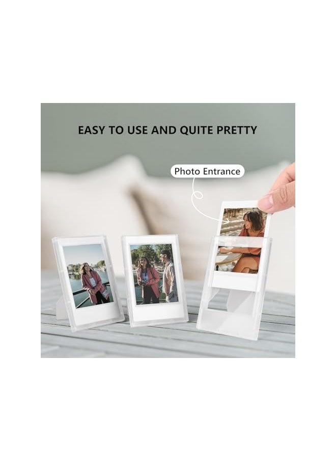 The Bros Mini Picture Frame for Instax/Polaroid, 2x3 Frosted Clear Photo Frames, Lossless Clarity Desktop Photo Frame with Stand, Mini Photo Frame Living Room Bedroom Study Table (8 Pack)  - Image 4