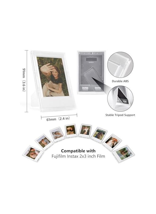 The Bros Mini Picture Frame for Instax/Polaroid, 2x3 Frosted Clear Photo Frames, Lossless Clarity Desktop Photo Frame with Stand, Mini Photo Frame Living Room Bedroom Study Table (8 Pack)  - Image 5