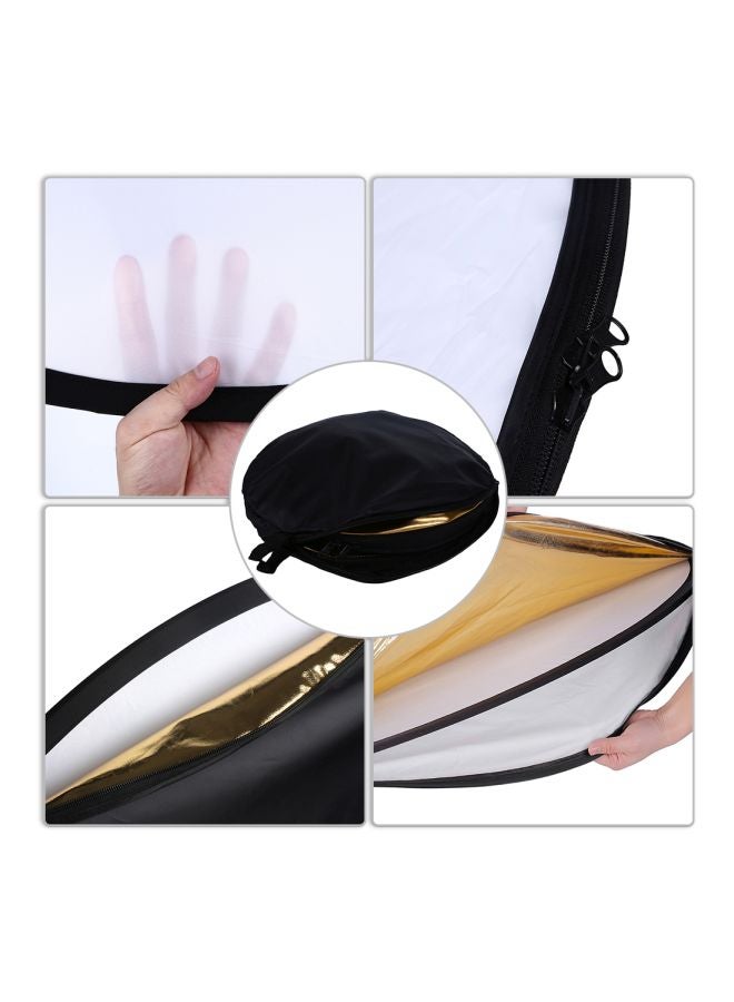 FESTNIGHT 32 Inch 5-In-1 Multi Reflector Clear Black Gold with Carry Bag Professional Photography Lighting Outdoor Studio Equipment - Image 5
