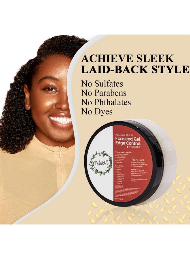 Naturall Edge Control Hair Gel Containing Flaxseed And Yogurt Flaxseed Gel For Curly Hair Hair Gel For Black Women - Image 4
