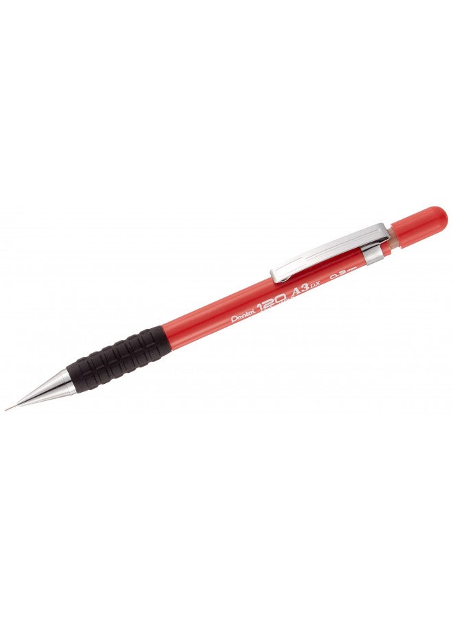 Pentel Hi-Graph 4 mm Fixed Barrel Mechanical Pencil 0.3 mm Red - Image 1