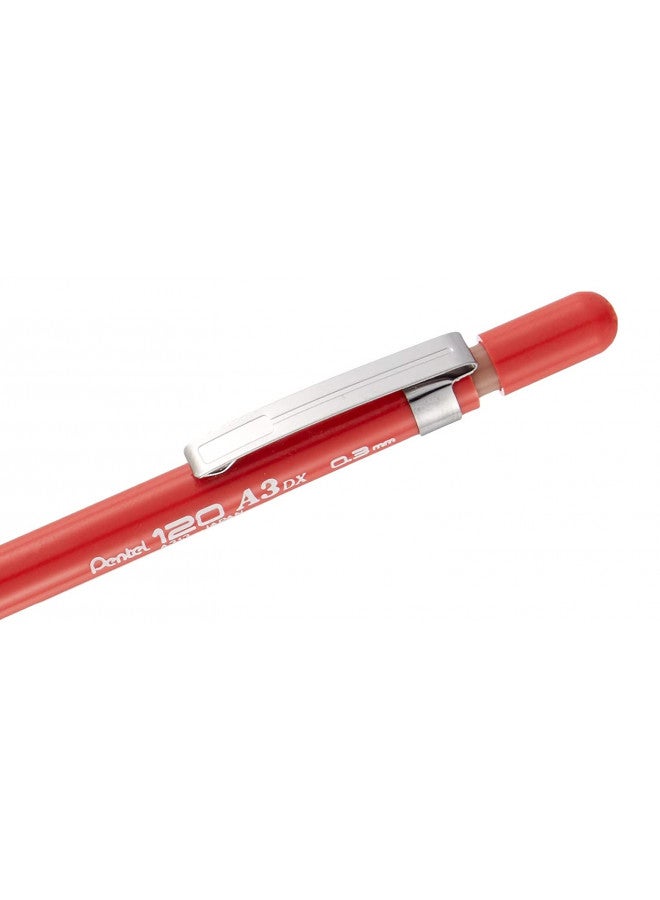 Pentel Hi-Graph 4 mm Fixed Barrel Mechanical Pencil 0.3 mm Red - Image 2
