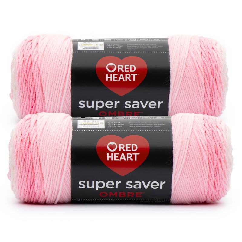Red Heart Super Saver Jumbo Light Pink Yarn 2 Pack of 10oz283g 100 Acrylic 4 Worsted Medium 482 Yards KnittingCrochet - Image 2