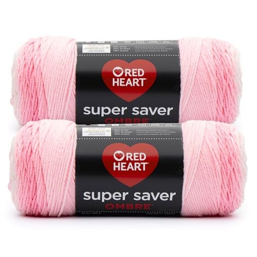 Red Heart Super Saver Jumbo Light Pink Yarn 2 Pack of 10oz283g 100 Acrylic 4 Worsted Medium 482 Yards KnittingCrochet - Image 1