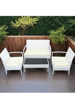 4 People Conversation Sets Outdoor Wicker Rattan Chairs Garden Backyard with Table
