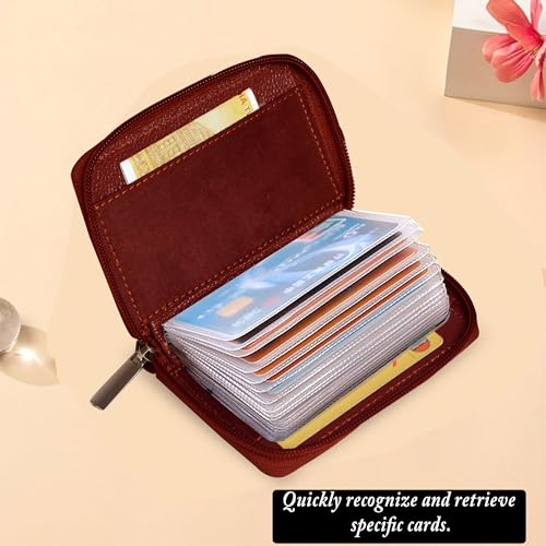 ABYS Genuine LeatherId Holder||Coin Purse||Business Card Case||Card Holder||Debit Card Holder ||Credit Card Holder with Zip Closure for Men and Women - Image 3