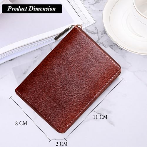ABYS Genuine LeatherId Holder||Coin Purse||Business Card Case||Card Holder||Debit Card Holder ||Credit Card Holder with Zip Closure for Men and Women - Image 2