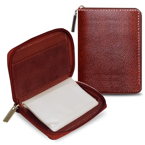 ABYS Genuine LeatherId Holder||Coin Purse||Business Card Case||Card Holder||Debit Card Holder ||Credit Card Holder with Zip Closure for Men and Women - Image 1