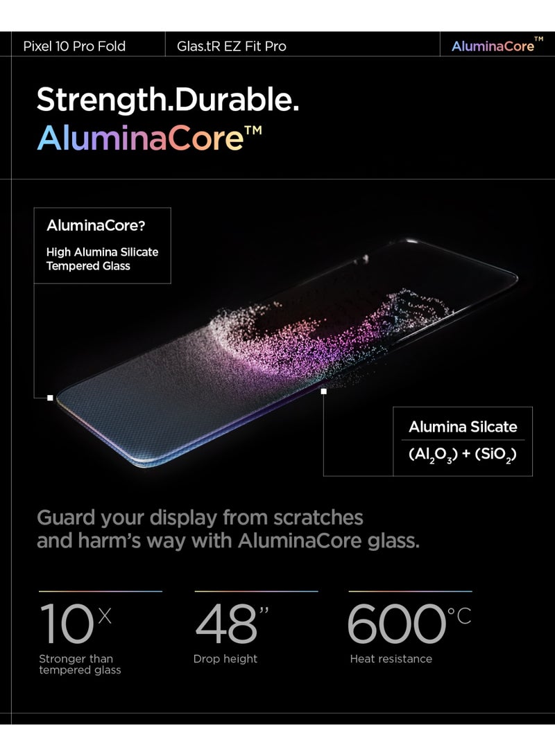 Spigen GLAStR EZ-Fit Pro Google Pixel 10 Pro Fold Screen Protector Tempered Glass for Front Screen [Aluminum-Enhanced Durability] Impact resistance - [2 PACK] - Image 4