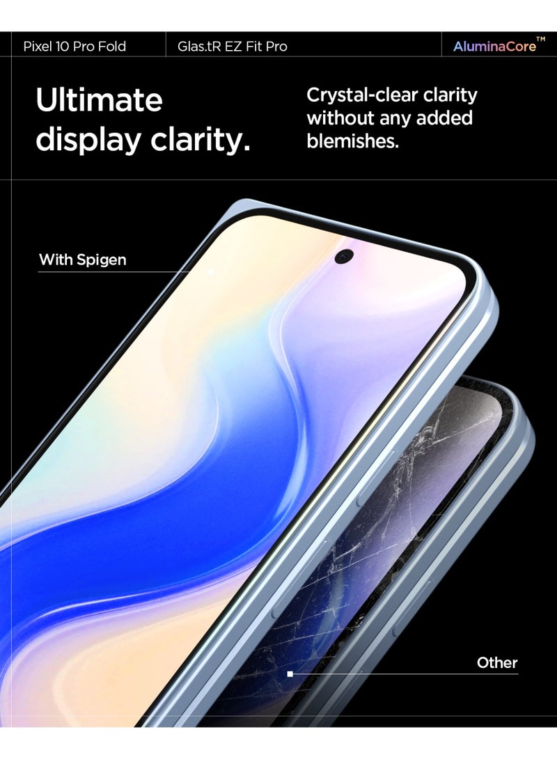 Spigen GLAStR EZ-Fit Pro Google Pixel 10 Pro Fold Screen Protector Tempered Glass for Front Screen [Aluminum-Enhanced Durability] Impact resistance - [2 PACK] - Image 5