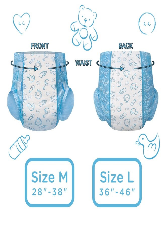 Littleforbig Adult Printed Diaper 2 Pieces - Nursery Blue (Medium 28″-38″) - Image 4
