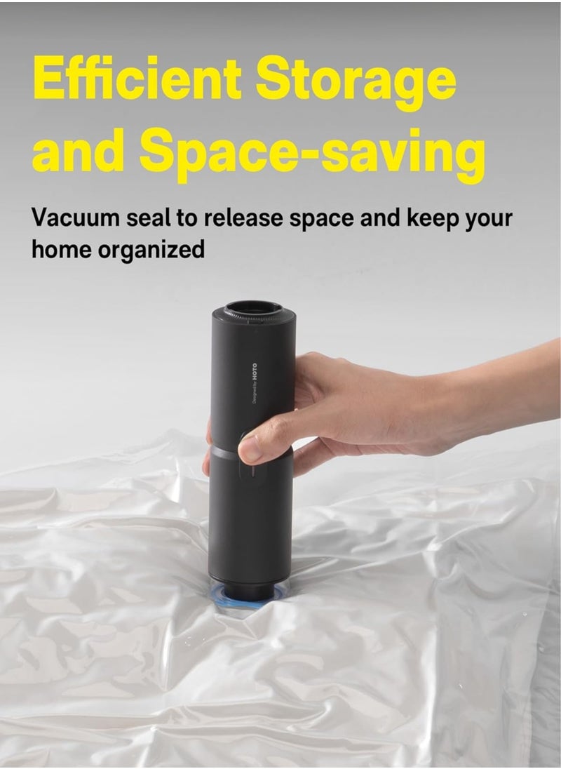 HOTO Handheld Cordless Vacuum Cleaner | 4-in-1 Air Duster & Blower – 15000Pa Powerful Suction | USB-C Rechargeable | High-Speed 500L/min Airflow  Compact & Lightweight, for Desk, Computer, Keyboard Cleaning, Inflating & Vacuum Sealing – Black  - Image 2