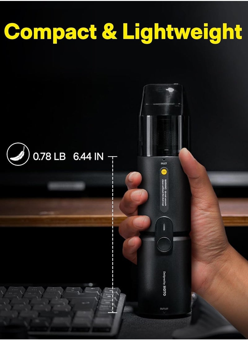 HOTO - Handheld Cordless Vacuum Cleaner | 4-in-1 Air Duster & Blower – 15000Pa Powerful Suction | USB-C Rechargeable | High-Speed 500L/min Airflow  Compact & Lightweight, for Desk, Computer, Keyboard Cleaning, Inflating & Vacuum Sealing – Black - Image 1